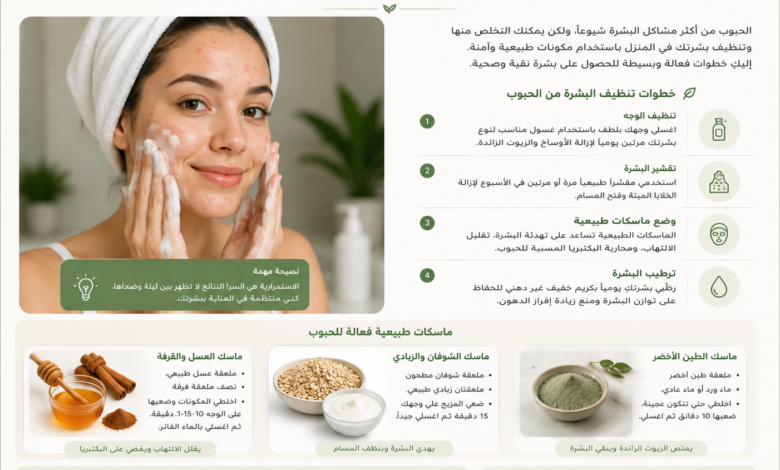 طريقة تنظيف البشرة من الحبوب في المنزل