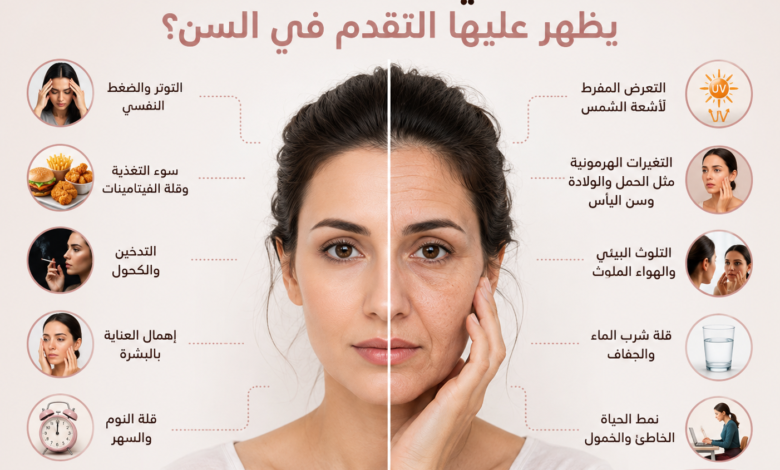ما الذي يجعل المرأة يظهر عليها التقدم في السن