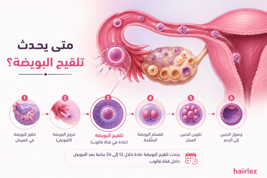 متى يحدث تلقيح البويضة